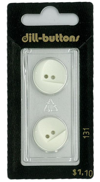 Button - 0131 - 18 mm - White - by Dill Buttons of America