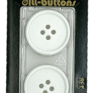 Button - 0138 - 25 mm - White - by Dill Buttons of America