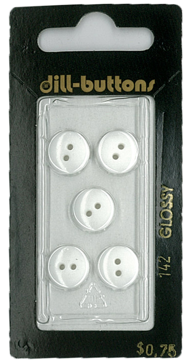 Button - 0142 - 11 mm - White - by Dill Buttons of America
