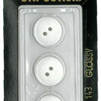 Button - 0143 - 14 mm - White - by Dill Buttons of America