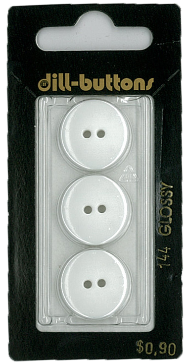 Button - 0144 - 18 mm - White - by Dill Buttons of America