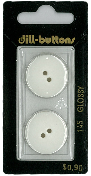 Button - 0145 - 23 mm - White - by Dill Buttons of America
