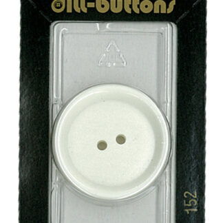 Button - 0152 - 28 mm - White - by Dill Buttons of America