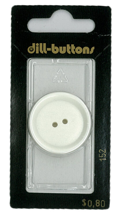 Button - 0152 - 28 mm - White - by Dill Buttons of America