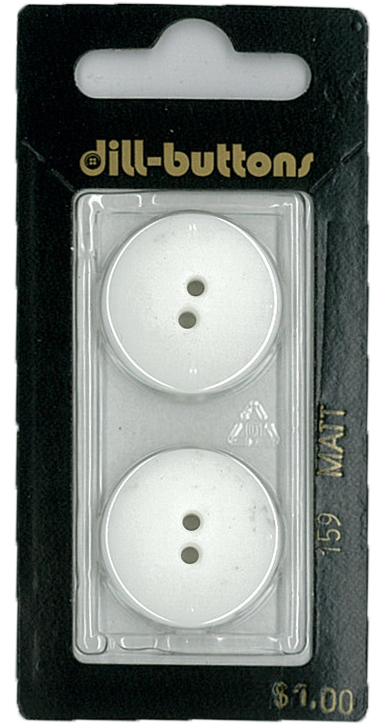 Button - 0159 - 23 mm - White - by Dill Buttons of America