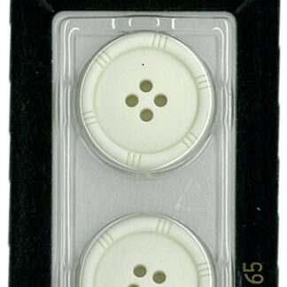 Button - 0165 - 23 mm - White - by Dill Buttons of America