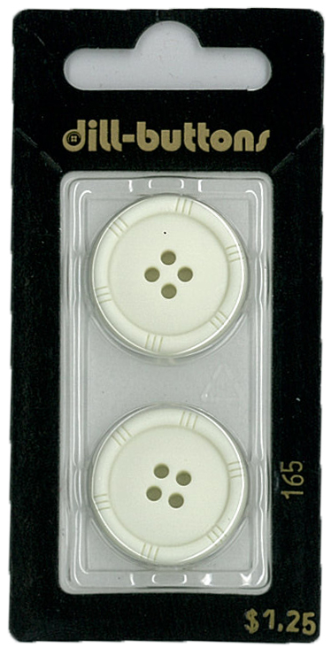 Button - 0165 - 23 mm - White - by Dill Buttons of America