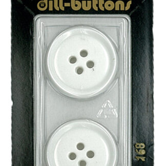 Button - 0168 - 23 mm - White - by Dill Buttons of America