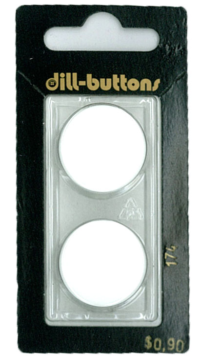 Button - 0174 - 23 mm - White - by Dill Buttons of America