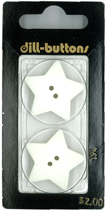 Button - 0194 - 28 mm - White Star - by Dill Buttons of America
