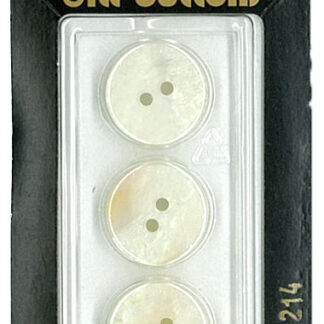 Button - 0214 - 15 mm - White - by Dill Buttons of America