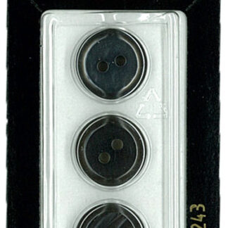 Button - 0243 - 15 mm - Black - by Dill Buttons of America