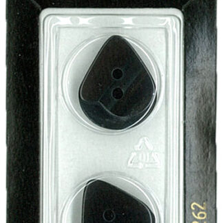 Button - 0262 - 20 mm - Black - Teardrop - by Dill Buttons of Am