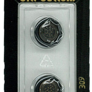 Button - 0309 - 15 mm - Black and Bronze - by Dill Buttons of Am