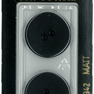 Button - 0342 - 23 mm - Black - Matt - by Dill Buttons of Americ