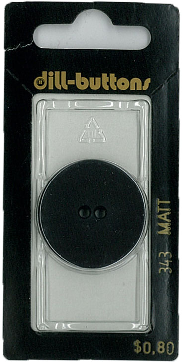 Button - 0343 - 28 mm - Black - Matt - by Dill Buttons of Americ