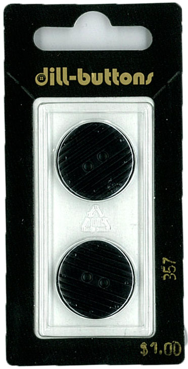 Button - 0357 - 20 mm - Black - by Dill Buttons of America