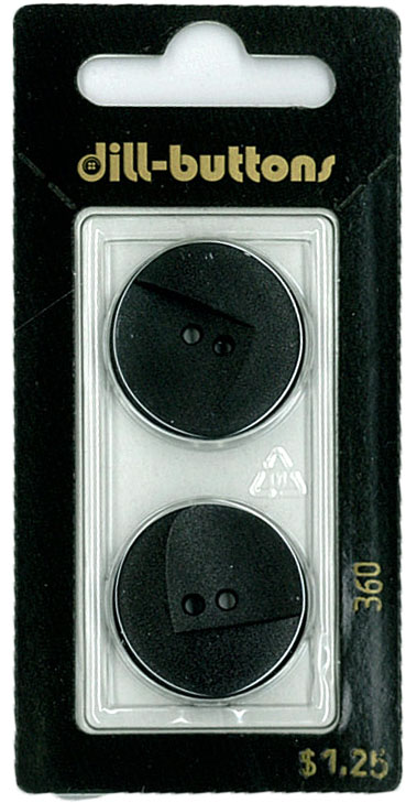 Button - 0360 - 23 mm - Black - by Dill Buttons of America
