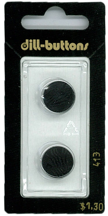 Button - 0413 - 14 mm - Black - by Dill Buttons of America