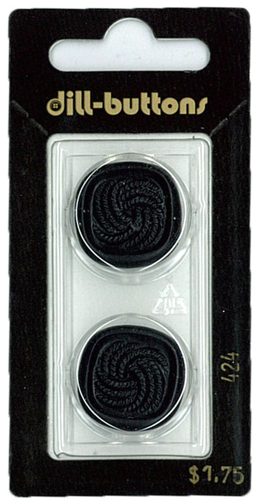 Button - 0424 - 23 mm - Black - by Dill Buttons of America