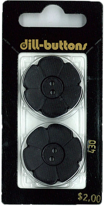 Button - 0430 - 28 mm - Black - by Dill Buttons of America