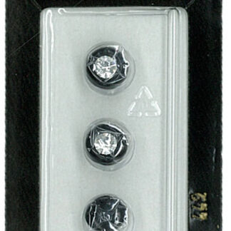 Button - 0449 - 10 mm - Black with rhinestones - by Dill Buttons