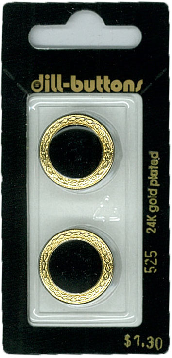 Button - 0525 - 20 mm - Black with gold - 24K gold plated - by D