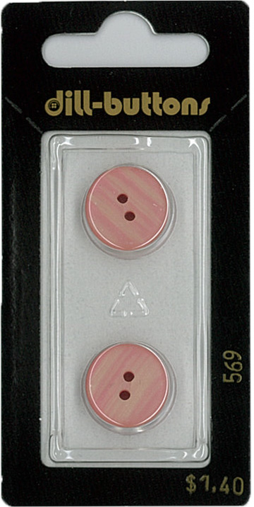 Button - 0569 - 15 mm - Pink - by Dill Buttons of America