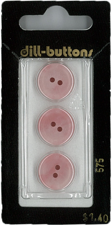 Button - 0575 - 15 mm - Pink - by Dill Buttons of America