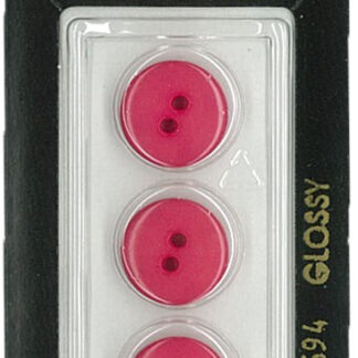 Button - 0594 - 14 mm - Pink - Glossy - by Dill Buttons of Ameri