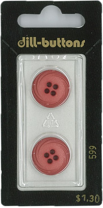 Button - 0599 - 8 mm - Pink - by Dill Buttons of America