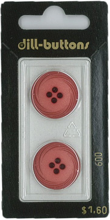 Button - 0600 - 10 mm - Pink - by Dill Buttons of America