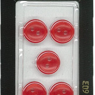 Button - 0603 - 11 mm - Red - by Dill Buttons of America