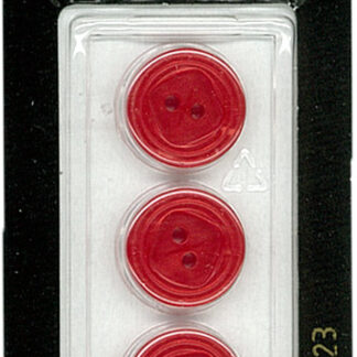 Button - 0623 - 15mm - Red - by Dill Buttons of America