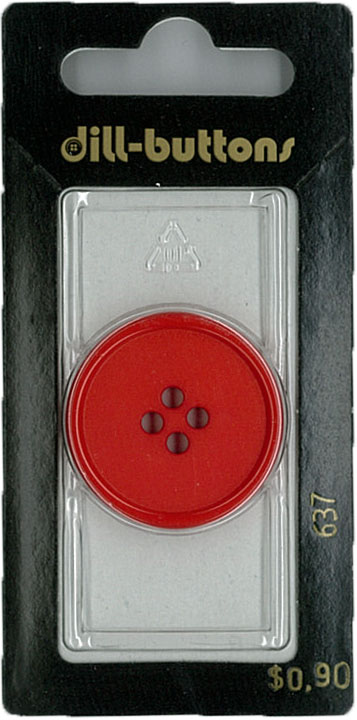 Button - 0637 - 28mm - Red - by Dill Buttons of America