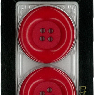 Button - 0640 - 28mm - Red - by Dill Buttons of America