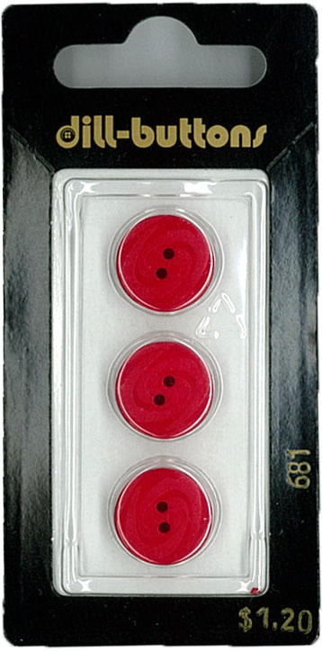 Button - 0681 - 18 mm - Red - by Dill Buttons of America