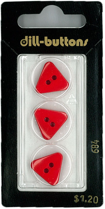 Button - 0684 - 15 mm - Red - by Dill Buttons of America