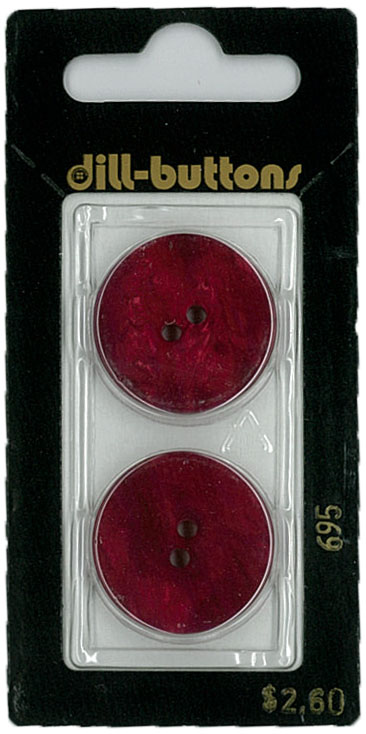 Button - 0695 - 23 mm - Red - by Dill Buttons of America