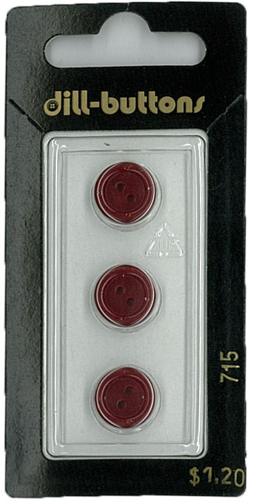 Button - 0715 - 11 mm - Red - by Dill Buttons of America
