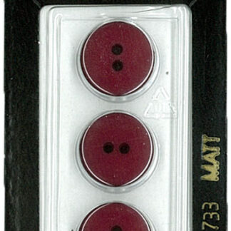 Button - 0733 - 15 mm - Maroon - by Dill Buttons of America