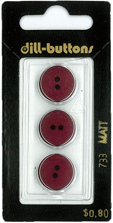 Button - 0733 - 15 mm - Maroon - by Dill Buttons of America