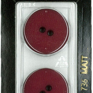 Button - 0736 - 23 mm - Maroon - by Dill Buttons of America