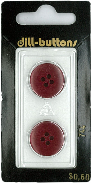 Button - 0744 - 18 mm - Maroon - by Dill Buttons of America