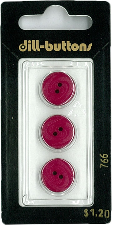 Button - 0766 - 15 mm - Red - by Dill Buttons of America