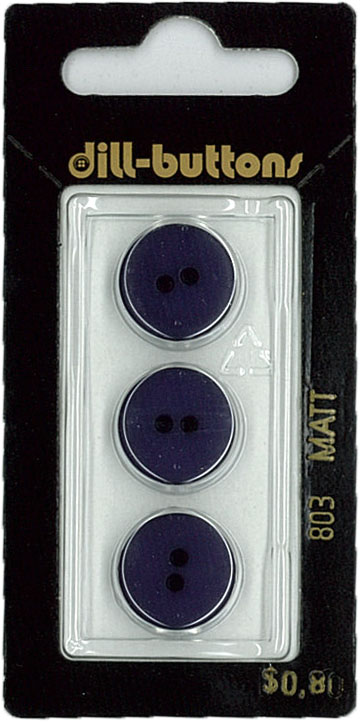 Button - 0803 - 15 mm - Navy Blue - by Dill Buttons of America
