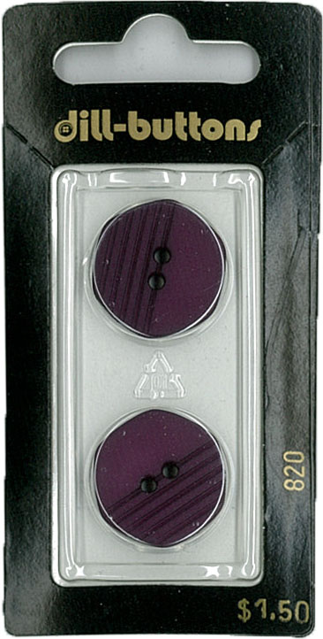Button - 0820 - 20 mm - Purple - by Dill Buttons of America