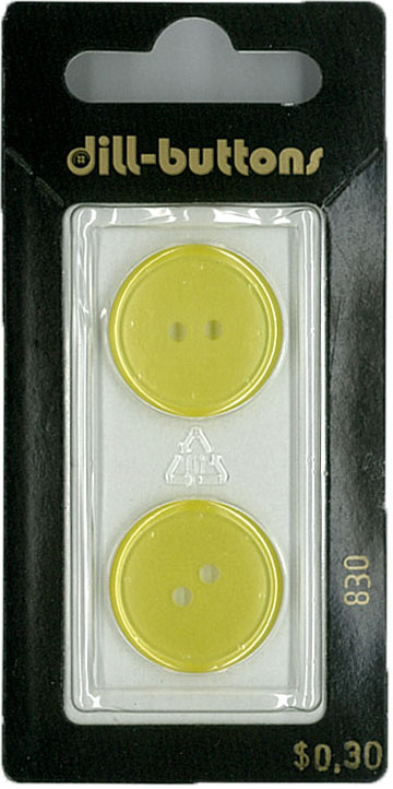 Button - 0830 - 20 mm - Yellow - by Dill Buttons of America