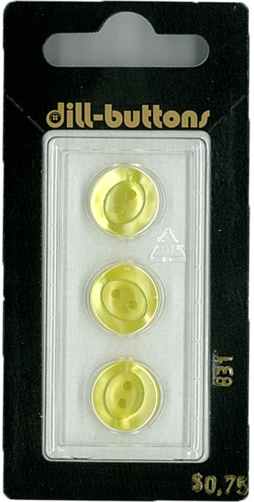Button - 0831 - 13 mm - Yellow - by Dill Buttons of America