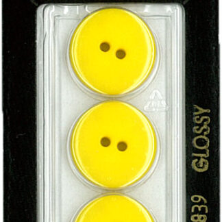 Button - 0839 - 18 mm - Yellow - Glossy - by Dill Buttons of Ame